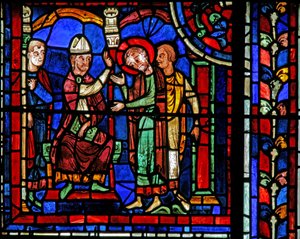 Het Sint-Maartensraam: de heilige ontvangt een zegen van Sint Hilarius door French School
