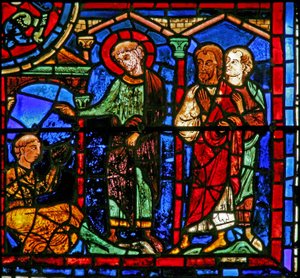Het Sint-Maartensraam: de heilige wekt een persoon uit de dood op door French School