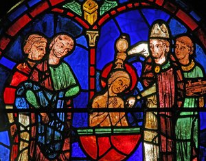 Het Sint-Maartensraam: de doop van de heilige door French School