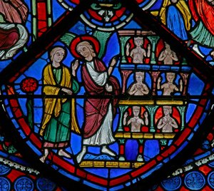 Het Sint-Thomasraam: Gad wordt een paleis getoond door een engel door French School