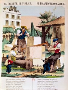 De Steenhouwer, illustratie uit een kinderboek, c.1890 door French School