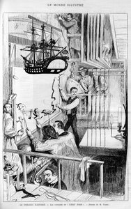 Het Theater illustreert: achter de schermen van de "Chat noir". Gravure in "Le monde illustré", 1888. door French School
