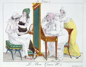 De toilet, uit de serie Le Bon Genre, vroege 19e eeuw door French School