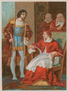 Het verdrag van koning Frans I en paus Leo X door French School
