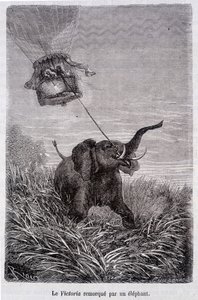 De Victoria gesleept door een olifant - in 