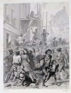 De Oorlog van Meel: oproer voor een bakkerij in mei 1775 (eerste vruchten van de Franse Revolutie) door French School