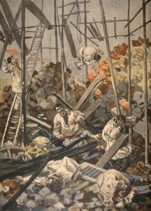 Het ongeluk in Chesnay, illustratie uit Le Petit Journal: Supplement illustre, 1898 door French School
