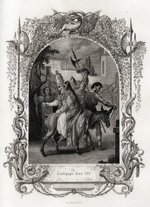 De tegenpaus Johannes XVI (997 tot 998). Gravure ter illustratie van Histoire des popes door Maurice Lachatre, librairie du progres, Parijs. door French School