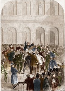 De mand van de Parijse Beurs in 1857 door French School