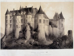 Het kasteel van Luynes - Lithografie door French School