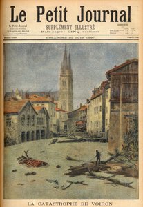 De ramp (overstroming) van het dorp Voiron (Isère) Frankrijk in Le Petit Journal, 20 juni 1897 (gravure)