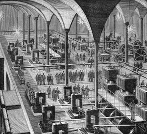 De centrale elektriciteitscentrale in de Halles de Paris. In 