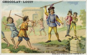 De jeugd van Bertrand du Guesclin door French School