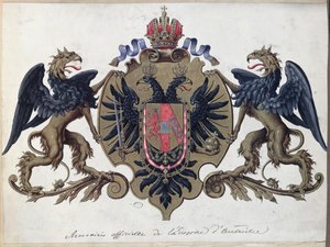 Het wapen van het Oostenrijkse Rijk, voor 1867 door French School