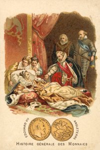 De dood van Elizabeth I van Engeland door French School