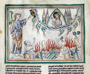 De vernietiging van Babylon Miniatuur uit 