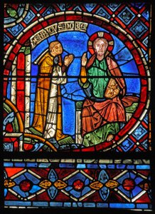 De schenker Henry Noblet biddend voor Christus door French School