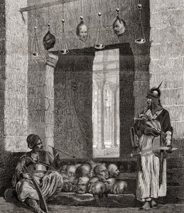 De deur van de Moskee El Assaneyn in Caïro, Egypte, uit "L