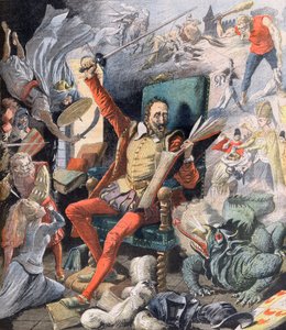 De droom van Don Quichot. Illustratie voor Le petit Journal, 21 mei 1905. door French School