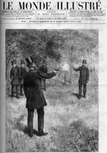 Het duel van Generaal Georges Boulanger (1837-1891), Minister van Oorlog en Baron Lareinty, Senator. Gravure in 
