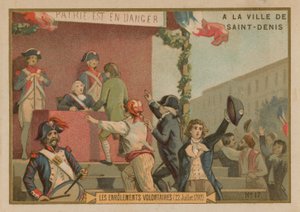 De inschrijving van vrijwilligers in het leger, Franse Revolutie, 22 juli 1792