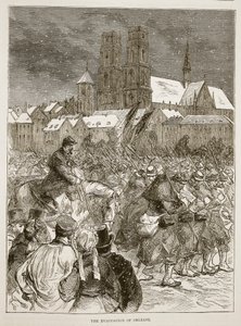De evacuatie van Orleans, december 1870, illustratie uit Cassells Geschiedenis van de Oorlog tussen Frankrijk en Duitsland, 1870-1871 door French School