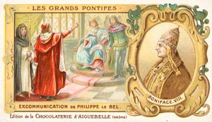 De excommunicatie van Filips IV van Frankrijk door paus Bonifatius VIII
