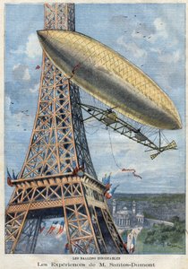 De ervaringen in luchtschipballon van de heer Alberto Santos-Dumont door French School