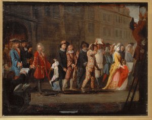De verdrijving van de acteurs na de onderdrukking van de Commedia dell