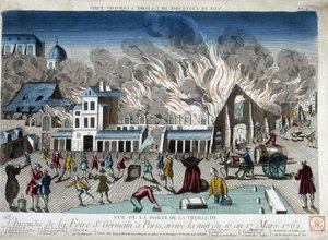 De brand van de St Germain Fair in Parijs, de nacht van 16 op 17 maart 1762