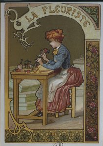 Het bloemenmeisje, ca.1900 door French School