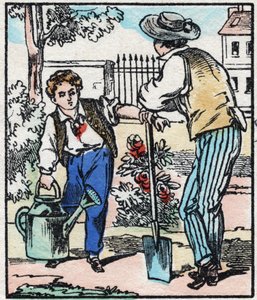 De tuinman. Gravure in 