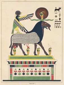 De god Amon-Ra, illustratie uit Pantheon egyptien: collectie van mythologische personages uit het oude Egypte, door Jean-Francois Champollion