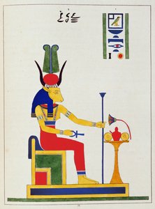 De godin Hathor, illustratie uit Pantheon egyptien: collectie van mythologische personages uit het oude Egypte, door Jean-Francois Champollion