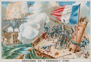 De heldhaftigheid van het Franse oorlogsschip Vengeur du Peuple, 1794