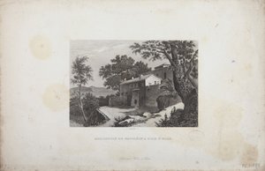 Het huis van Napoleon op het eiland Elba, gegraveerd door Schroeder door French School