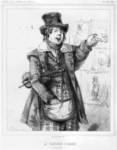 De prentverkoper, illustratie uit La Mode, 5 juli 1847 door French School