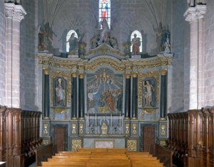 Interieur van de kerk van Pear op Leven in Vendée (85) door French School