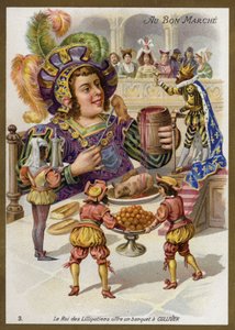 De koning van de Lilliputters geeft een banket voor Gulliver