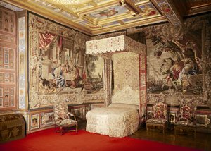 De slaapkamer van de koning met Gobelins-tapijten naar Simon Vouet (1590-1649)
