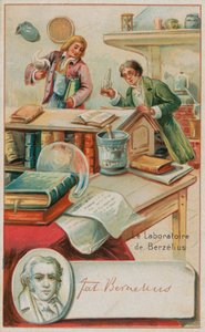 Het laboratorium van de Zwitserse chemicus Jons Jacob Berzelius door French School