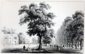 De hoofdlaan in de Prater, Wenen, 1821 door French School