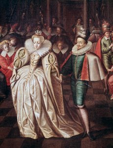 Het echtpaar, hertog van Joyeuse en Margaretha van Lotharingen, detail van bal gegeven op 24 september