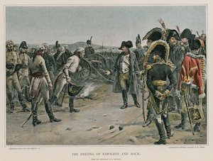 De ontmoeting van Napoleon en Mack door French School