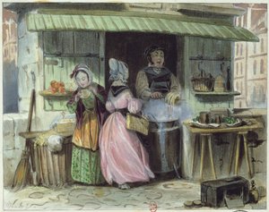De koopman van oublies in Parijs, eerste helft 19e eeuw door French School