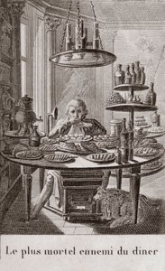 De meest dodelijke vijand van het diner - gravure in 