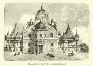 Het observatorium van Tycho Brahe in Uranienbourg (gravure)