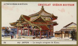 De achthoekige tempel van Kyoto, Japan door French School