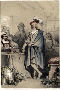 De schilder Albert (Albrecht) Dürer (1471-1528), zoon van Josef Dürer, een goudsmid uit Neurenberg, die rijk is geworden, keert terug naar het huis van zijn vader en herwint alle werken die hij gedwongen was te verkopen. Plaat uit "Scenes de la vie des hom