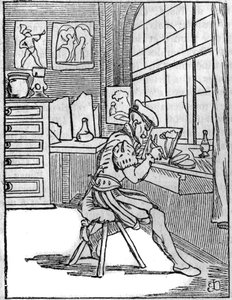 De glazenier (Vitripictor) in de 16e eeuw.